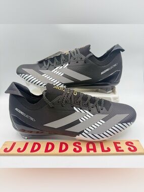 Adidas Adizero Electric+ 2 Football Cleats Black White IH5976 Men's Size 12 NWT